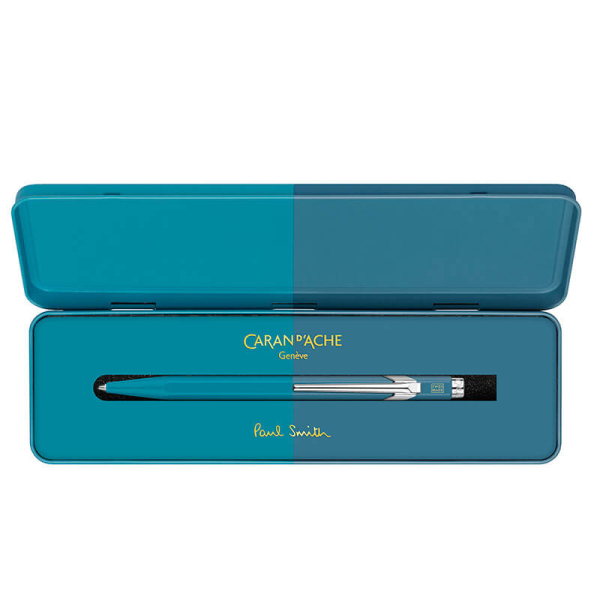 caran d ache 849 Kugelschreiber designed von Paul Smith 4 Edit in cyan | steel, offen